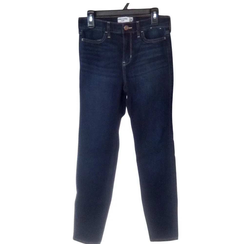 Abercrombie Kids High Rise Super Skinny Slim Jeans Girls Size 13/14 Dark Wash